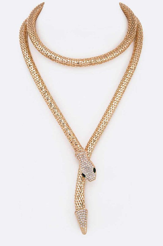 gold snake necklace, simplicity rocks 